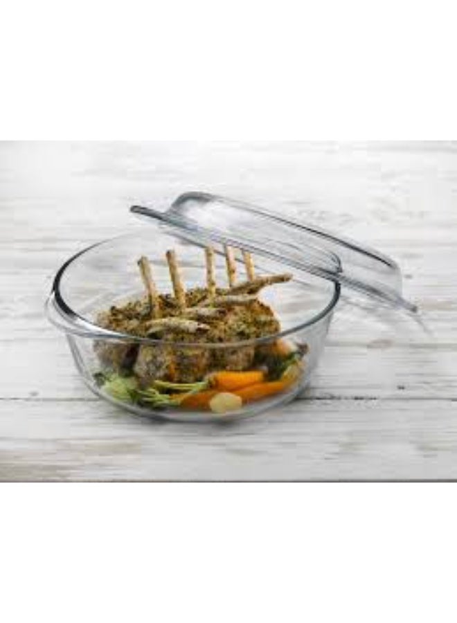 Borcam 59003 Paşabahçe Borcam Round Casserole 2100cc with Cover – Oven-Safe Bakeware - Image 3